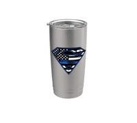 Superman Thin Blue Line Flag Shield Logo Bicchiere termico in acciaio inox doppia parete