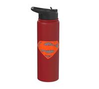 Superman Vintage Red Shield Collage Stainless Steel Insulated Water Bottle