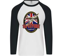 Supermarine Aviation Works Spitfire Aviatore Legend Uomo L/S Baseball T-Shirt