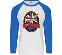 Supermarine Aviation Works Spitfire Aviatore Legend Uomo L/S Baseball T-Shirt