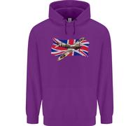 Supermarine Aviation Works Spitfire con Il Union Jack Bambini Felpa Cappuccio