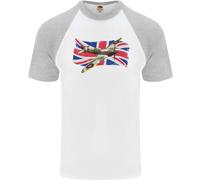 Supermarine Aviation Works Spitfire con Il Union Jack Uomo S/S Baseball T-Shirt