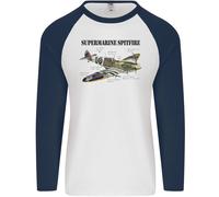 Supermarine Aviation Works Spitfire Infopic Uomo L/S Baseball T-Shirt