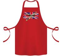 Supermarine Spitfire Con The Union Jack Cotone Grembiule 100% Biologico
