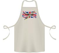 Supermarine Spitfire Con The Union Jack Cotone Grembiule 100% Biologico