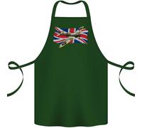 Supermarine Spitfire Con The Union Jack Cotone Grembiule 100% Biologico