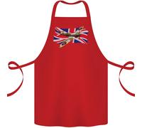 Supermarine Spitfire Con The Union Jack Cotone Grembiule 100% Biologico