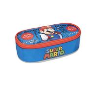 SUPERMARIO - Astuccio Ovale Organizzato, Bambina e Bambino, con Cerniera e Tiraz