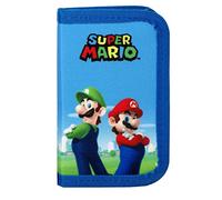 SUPERMARIO - Portafoglio Ufficiale Super Mario con Pratica Chiusura a Zip e Scomparti Interni, Idea Regalo Bambini e Ragazzi, 13x9Hx2 cm, Rosso