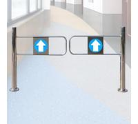 Supermercato Acciaio Inossidabile Barricata Porte Di Accesso,Porta Metallica Unidirezionale Con Apertura A 90°,Automatico Chiusura Cancello(120cm/47.2in)