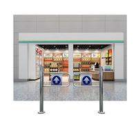 Supermercato Acciaio Inox Cancelli Ad Anta Battente Sicurezza per Ingresso, Piccoli A Senso Unico Pedone Porta Accesso, Barricata Dispositivo，Chiusura Automatica(W180cm/70.8in/5.9ft)