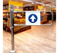 Supermercato Entrata Sicurezza Cancello,Cancello A Battente Automatico,Magazzino Oscillazione Cancello,Porta A Mezza Vita In Metallo,Cancello Pedonale In Acciaio Inox(Silver 1,60cm/23.6in)
