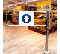 Supermercato Entrata Sicurezza Cancello,Cancello A Battente Automatico,Magazzino Oscillazione Cancello,Porta A Mezza Vita In Metallo,Cancello Pedonale In Acciaio Inox(Silver 2,70cm/27.6in)