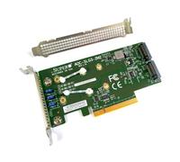 Supermicro AOC-SLG3-2M2 - Adattatore M.2 Dual Port per NVME SSD PCIe x8 3.0 HBA