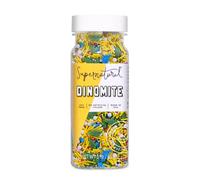 Supernatural - Coriandoli naturali Dinomite con dinosauri arcobaleno, senza colori artificiali, senza soia, senza glutine, vegani, 85 g