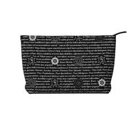 Supernatural Inspiration - Borsa per il trucco in velluto a coste con chiusura a cerniera, multifunzione, 22 x 7 x 17 cm, per viaggi, campeggio, vacanze, fitness, Nero , Taglia unica