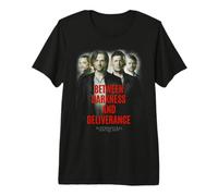 Supernatural Sam Dean Crowley Castiel Between Darkness Maglietta Premium