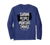 Supernatural Sam Dean Silhouette Saving People Maglia a Manica