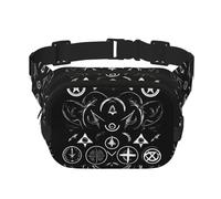 Supernatural Symbols - Marsupio con stampa nera, a doppio strato, unisex, per viaggi, allenamento, colore nero, taglia unica, Nero, One Size