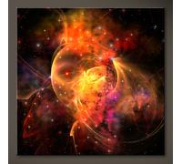 Supernova Astratto Immagine Tela Moderno Nero Rosso Giallo Lilla Kunstdruck