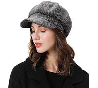 Superora Cappellino da Giornale in Tweed da Donna retrò-Stile Baker Boy Hat | Autunno-Inverno Quadri Britannico Vintage Invernale