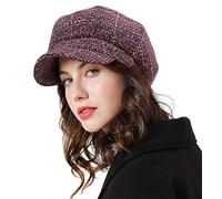 Superora Cappellino da Giornale in Tweed da Donna retrò-Stile Baker Boy Hat | Autunno-Inverno Quadri Britannico Vintage Invernale