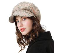 Superora Cappellino da Giornale in Tweed da Donna retrò-Stile Baker Boy Hat | Autunno-Inverno Quadri Britannico Vintage Invernale
