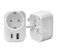 Superpow Adattatore Universale da Viaggio, Adattatore Presa Inglese con 1 USB e 1 Type-C, Adattatore UK, Europa Italiana da 2 pin a GB 3 pin per Irlanda, Regno Unito, Gran Bretagna, Scozia, tipo G