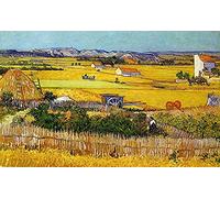 SuperPower® 1000 pezzi Dorato Campo di Grano Paesaggio Pittura ad Olio Adulti Giochi DIY Puzzles per Casa Foto Cornice Decorazione da parete, Dimensioni Finite 27,56x19,69 pollici