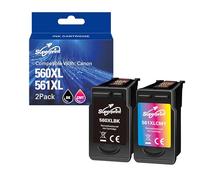 Superprint 560 561 Cartucce XL Multipack di ricambio per Canon PG-560 CL-561 560XL 561XL Grandi Cartucce per PIXMA TS5350 TS7450 TS5350a TS7450a TS5350i TS7450i serie di stampanti (nero, colore)