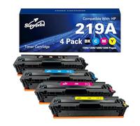 Superprint Cartuccia toner 219A (senza chip), compatibile con HP W2190A W2191A W2193A W2192A 219A, set di toner per stampanti Laserjet Pro 3202 MFP 3302 (standard)
