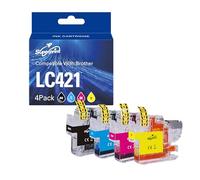 Superprint LC421XL LC-421XLVAL - Cartucce per stampanti Brother LC-421 LC-421XL per Brother DCP-J1050DW DCP-J1140DW MFC-J1010DW (standard, confezione da 4)