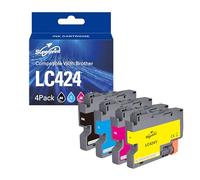 Superprint LC424 Cartucce multipack compatibili Brother LC-424 LC 424 per stampanti Brother DCP-J1200W DCP-J1200WE (1 nero, 1 ciano, 1 magenta, 1 giallo, confezione da 4)