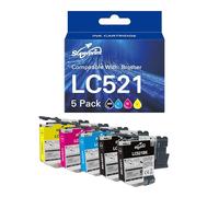 Superprint LC521 - Cartucce multipack compatibili con Brother LC521 LC521VAL per stampante DCP-J1260W DCP-J1310DW DCP-J1313DW DCP-J1360DW DCP-J1460DW (standard)