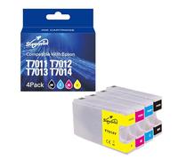 Superprint T7011 T7012 T7013 T7014 - Cartucce d'inchiostro compatibili con Epson T7011-4 per Workforce Pro WP-4015DN 4025DW 4515DN 4525DNF 4535DWF 4545DTWF 4595DNF, 45DNF, confezione da 45DNF