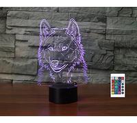 SUPERRUIDALONG 3D Il lupo Illusione Ottica Lampade Grande 16 Colori Cambiare Acrilico Touch Tavolo Scrivania Luce Notte con Cavo USB per Bambini Camera Da Letto Regalo di Compleanno