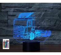 SUPERRUIDALONG 3D Trailer Truck Remote Control 16 Color Night Lights Illusion Acrylic LED Table Bedside Lamp Children Bedroom Desk Decor Birthday Gifts Toy for Kids