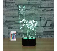 SUPERRUIDALONG Luci notturne 3D in alpaca con telecomando, 16 colori illusione, lampada da tavolo a LED in acrilico, lampada da comodino per bambini, decorazione per la scrivania, regalo di compleanno