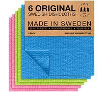 SUPERSCANDI | Spugne Cucina Biodegradabili In Cellulosa E Cotone | Panno Cucina Super Assorbente Ecologico Sostenibile | Panni Pulizia Casa | Strofinacci | Pack x6, Multicolore