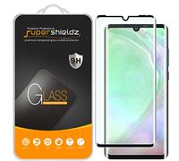 Supershieldz - Pellicola salvaschermo in vetro temperato per Huawei (P30 Pro), copertura completa, vetro curvo 3D, antigraffio, senza bolle, ricambio a vita (nero)