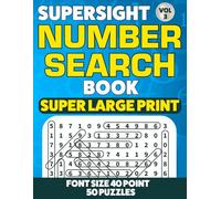 SuperSight Number Search Book: Super Large Print Puzzles for Seniors & Low Vision Adults.Vol-3