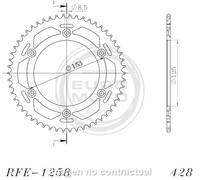 Supersprox Steel Honda 428x54 Rfe1258x54blk Rear Sprocket Argento 54t