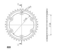Supersprox Pignone Alluminio Adatto An KTM LC8 1290 Superduke Nero 38Zähne