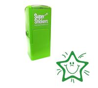 SuperStickers Smiley Star - Timbro pre-inchiostrato per insegnanti, colore: verde