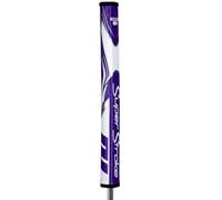 SuperStroke Zenergy Flatso 1.0 - Impugnatura per putter da golf con tecnologia SPYNE migliorata senza svasatura, zone testurizzate e Tech-Port, viola/bianco.