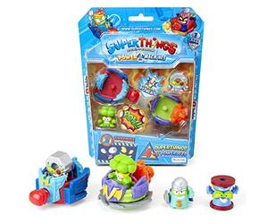 SUPERTHINGS Power Machines - Blister 4 SuperThings (include 1 personaggio argentato) e 2 diversi PowerJet