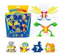 SUPERTHINGS Serie Neon Power, Include 1 Capitano Argento e 2 esoskeletons