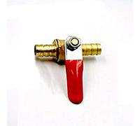 SUPERTOOL - Connettore per rubinetto, 12 mm, valvola a sfera in ottone, spinato, valvola di intercettazione, tubo flessibile per aria, gas, acqua, carburante (1 pezzo)