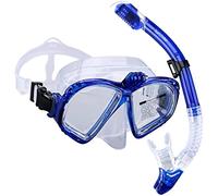 Supertrip Set da snorkeling, per adulti, maschera subacquea con snorkel e 2 boccagli, con supporto per telecamera GoPro
