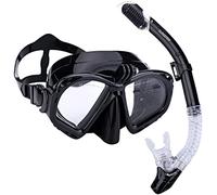 Supertrip Set da snorkeling, per adulti, maschera subacquea con snorkel e 2 boccagli, con supporto per telecamera GoPro